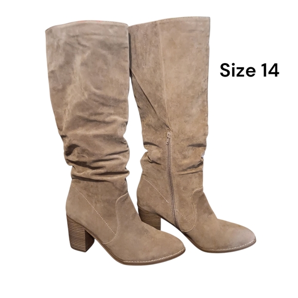 New "Universal Thread" Taupe Tall Heeled Women's Boots Size 14 - Picture 1 of 7